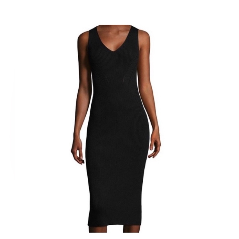 Michael Kors Ribbed V-Neck Sweater Dress